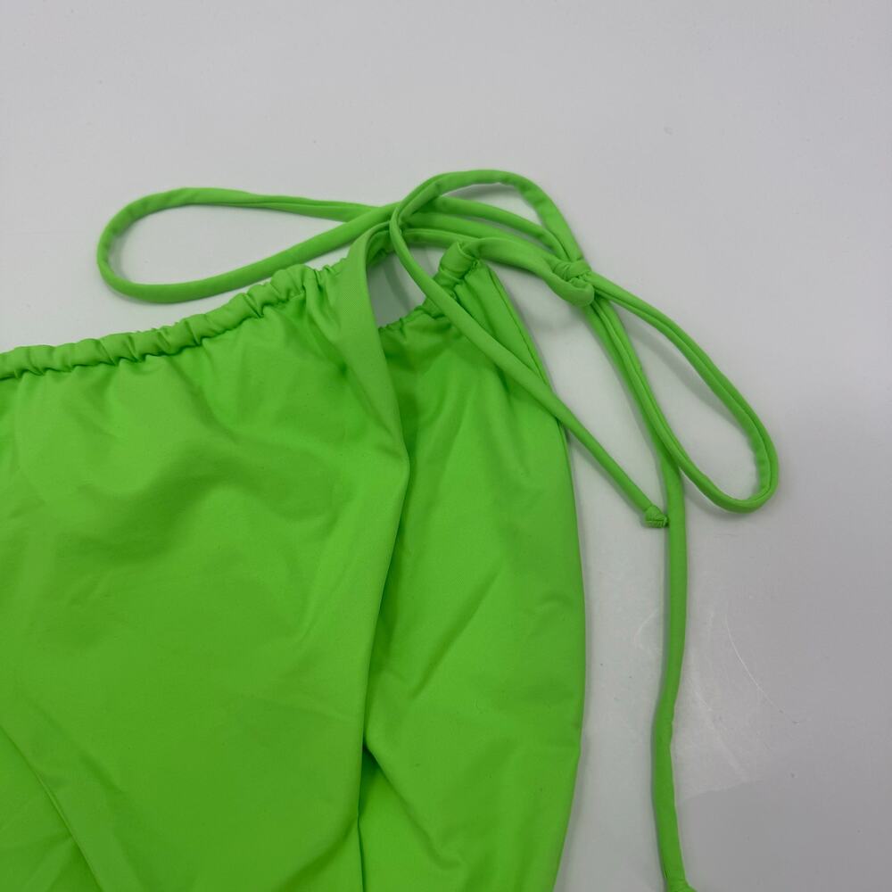 Good American Bikini Bottom Size XL Tiny Ties NWOT Neon Green High Cut Swim NEW - Picture 7 of 14